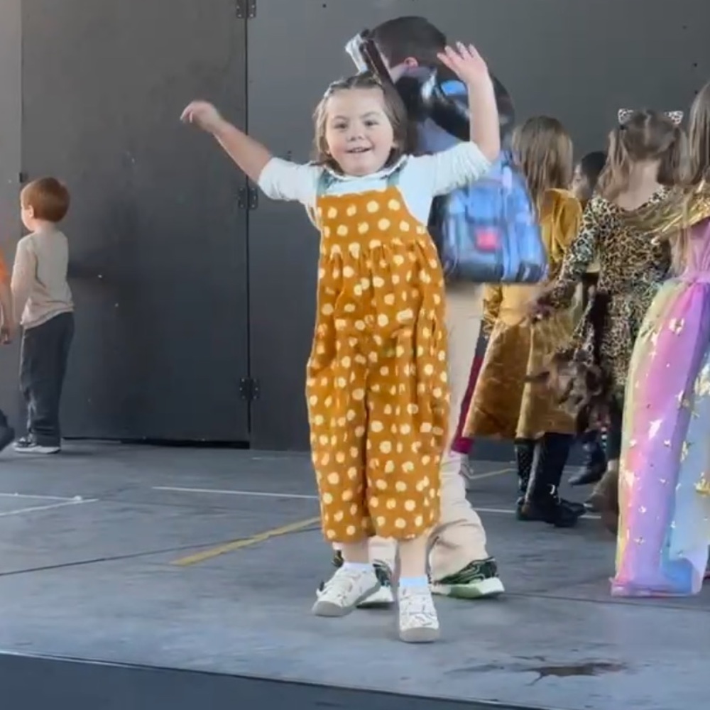 Open Edit Polka dot Mustard Yellow Turquoise Overalls Size 5